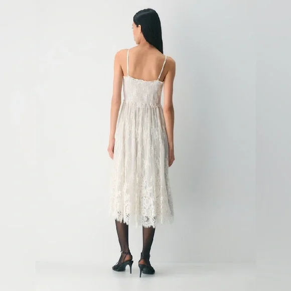 New Aritzia Wilfred Tuberose Dress Lace tiered midi dress - Picture 3 of 11